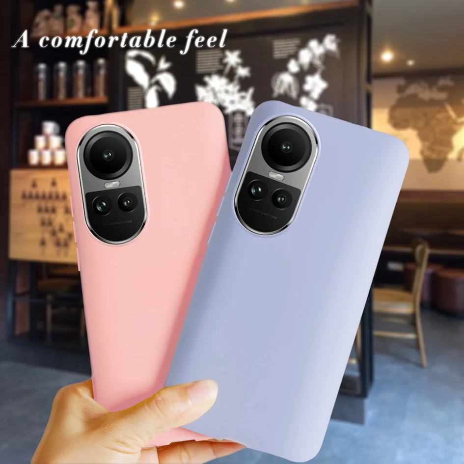 For OPPO Reno 10 Pro Case 2023 Simple Candy Color Shockproof Silicone Soft Cover For OPPO Reno10 Pro Plus CPH2521 CPH2525 Bumper