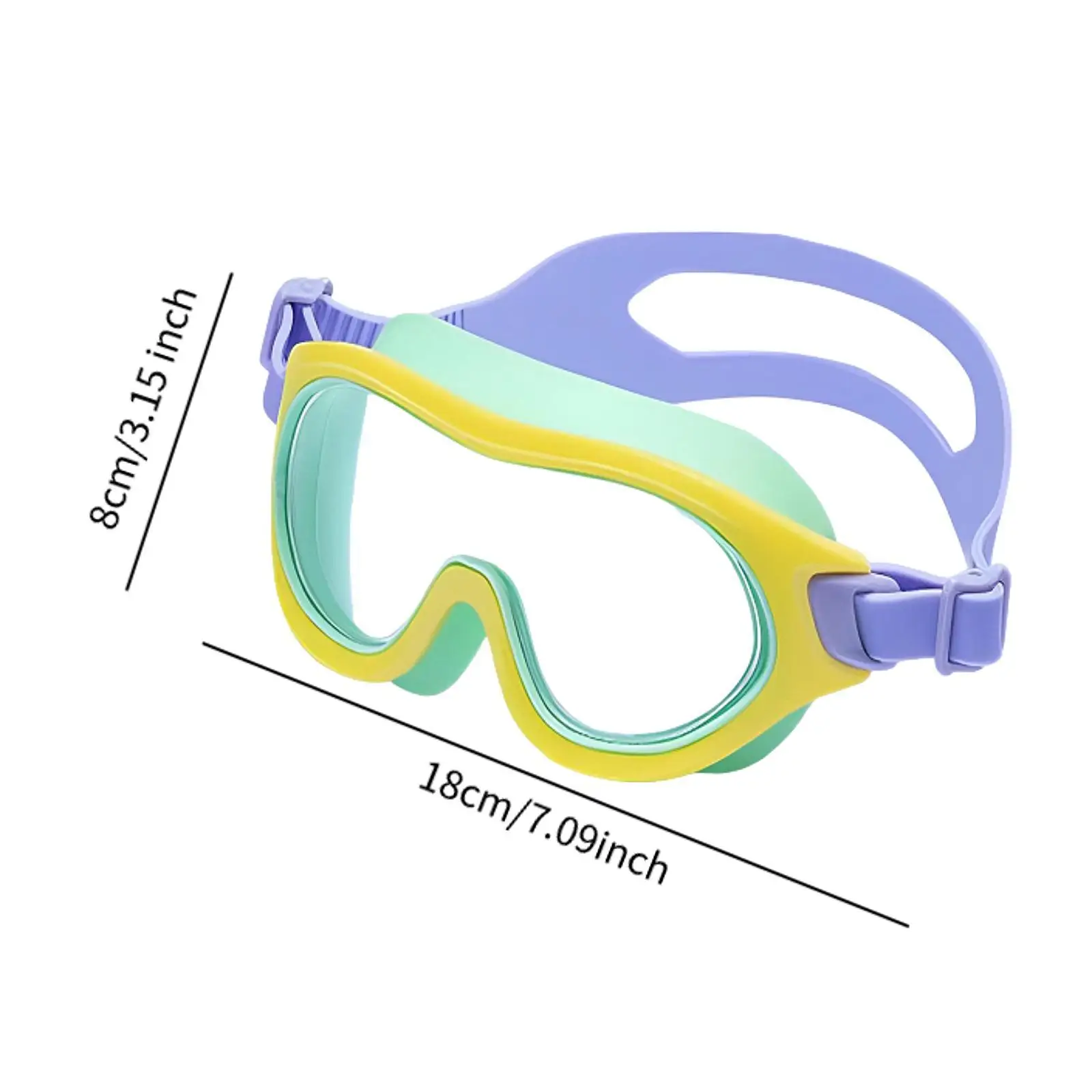 Lunettes de natation légères et souples avec sangle réglable pour enfants, vision large, plongée à la plage, cheveux longs et courts, piscine