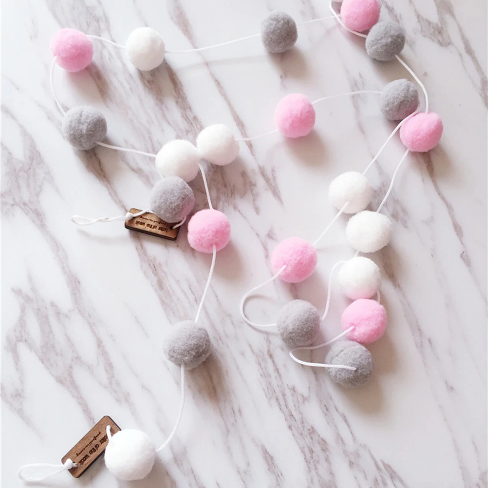 2 متر 30 كرات الصوف ورأى الكرة جارلاند لينة الصوف سلاسل حزب دش غرفة نوم الجدار الشنق الديكور ورأى الكرة #1