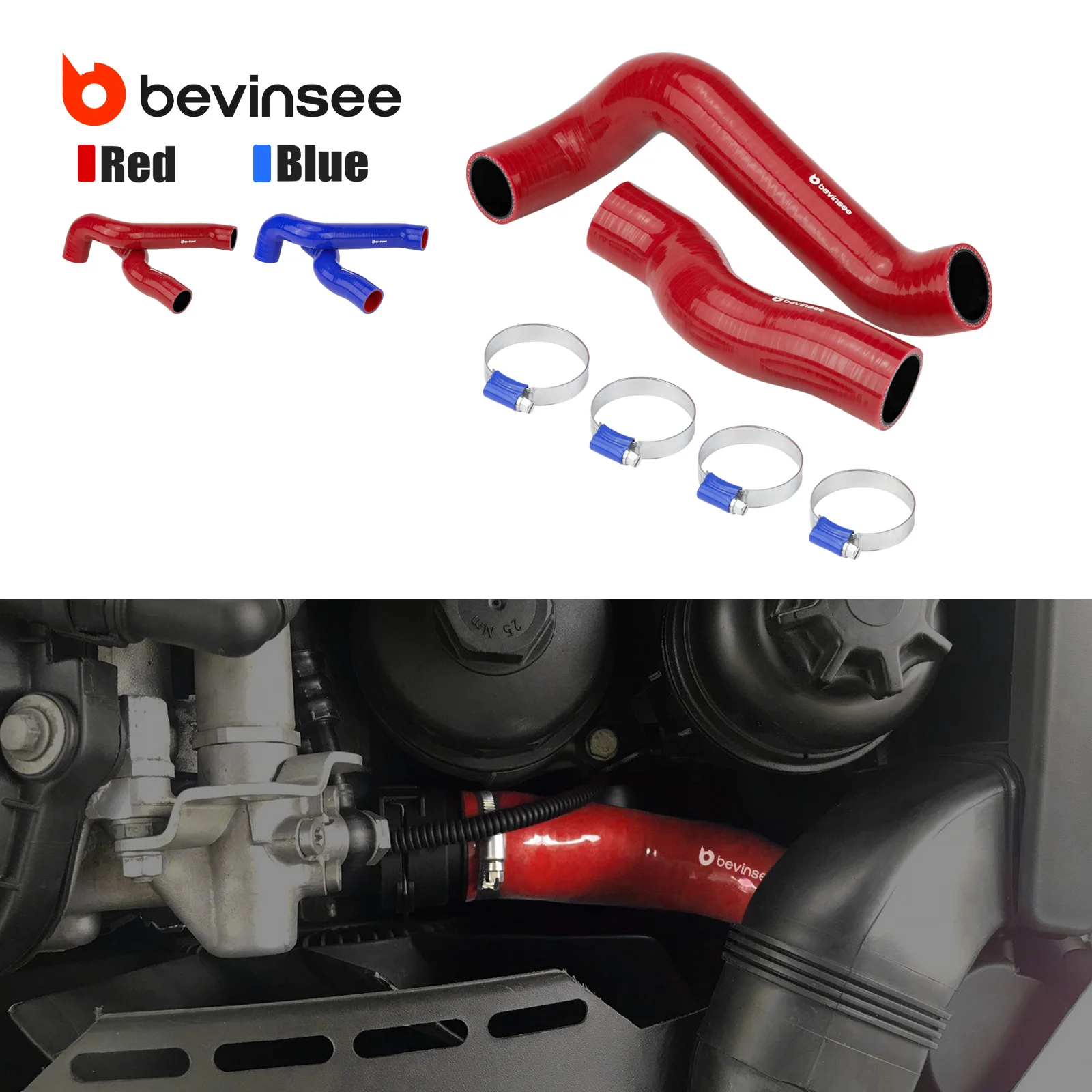 

BEVINSEE Silicone Radiator Coolant Hose Kit For BMW E46 320i 323i 325i 328i 330i Non-M 1999-2006 For BMW M52TU,M54,M56 Engine