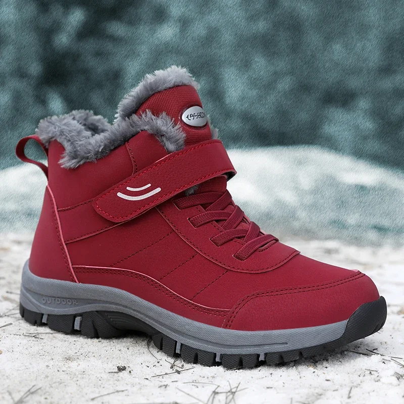 

Winter Men Snow Boots Comfortable Casual Shoes Fur Non-slip Unisex Warm High Quality Plush Fabric Outdoor Velvet Women's Shoes