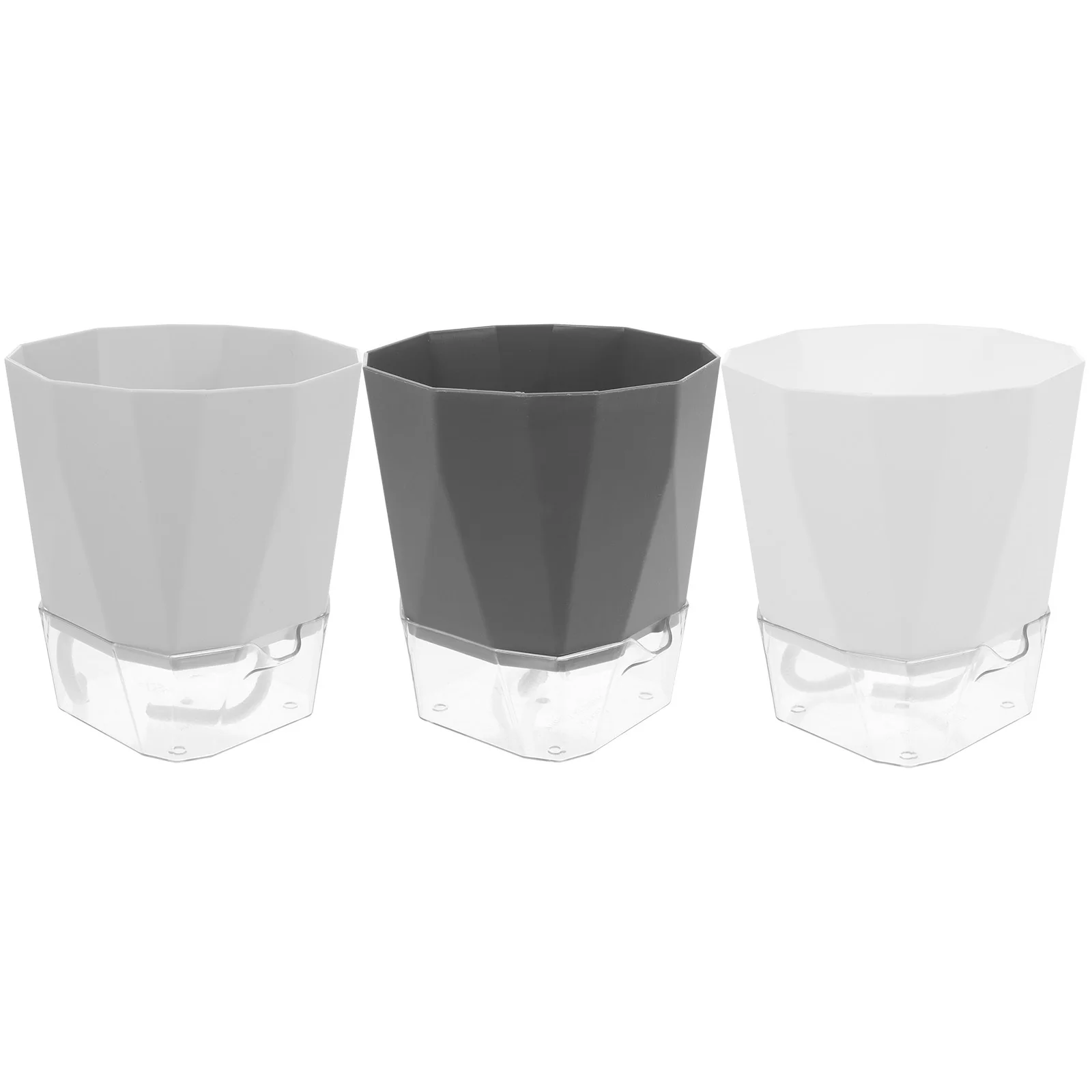 

3Set Self Watering Flower Pots Automatic Absorbing Planters Removable Double-Layer Design Plant Containers for Home Garden