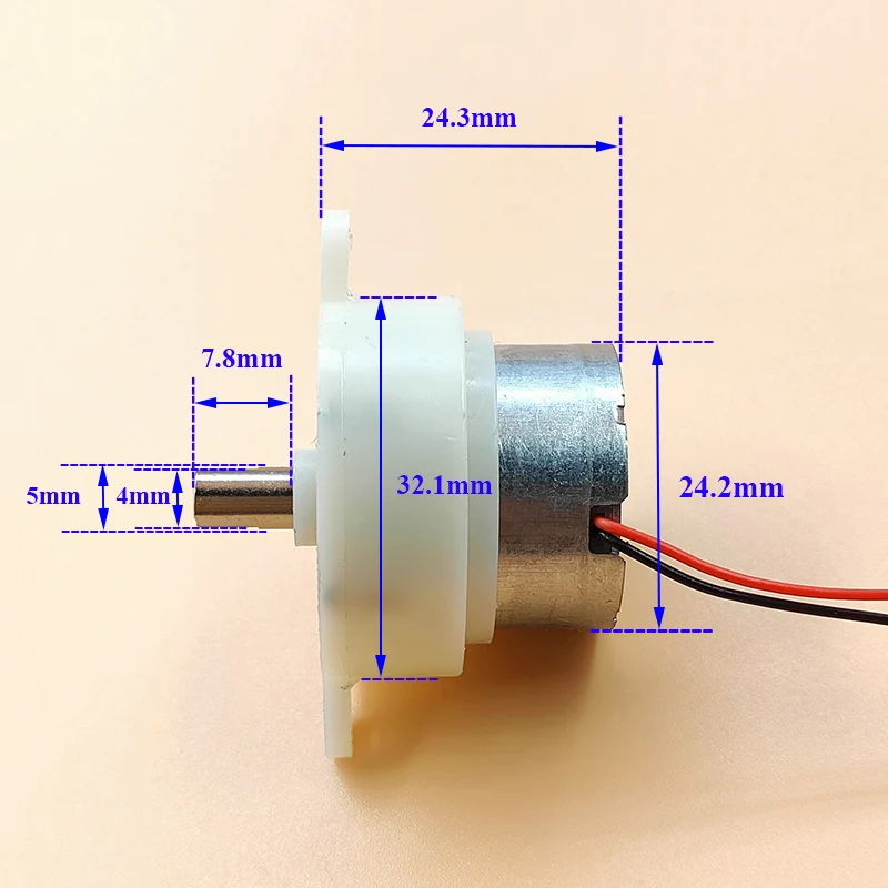 Micro 300 Plastic Gearbox Gear Motor DC 3V-12V 10RPM-40RPM Slow Speed Mini 32MM Gear Box Reduction Motor Large Torque