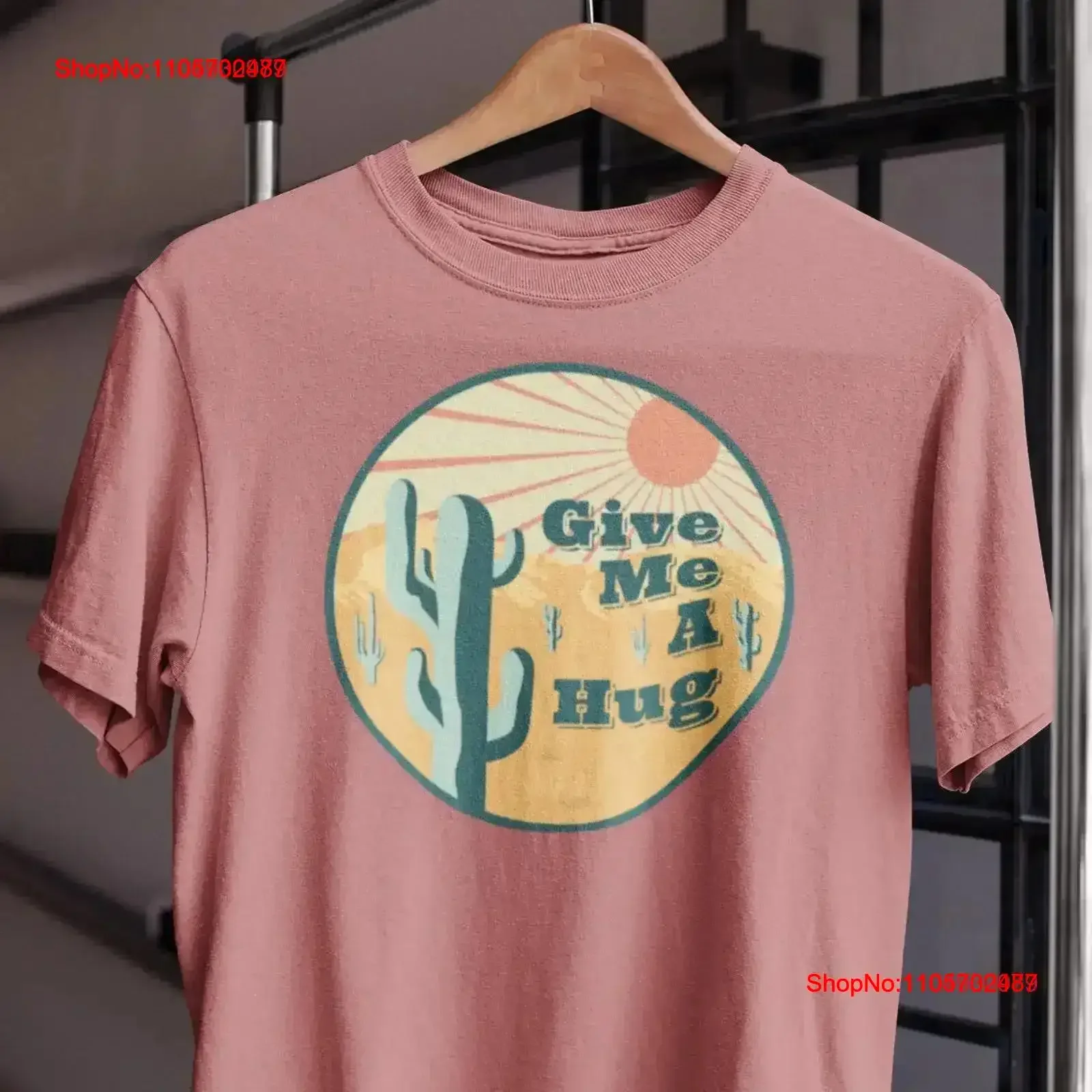 Give Me A Hug Cactus T Shirt SouthwesT Boho 70's Retro Hipster Vintage Gypsy Washed Versatile vintage Washed Soft