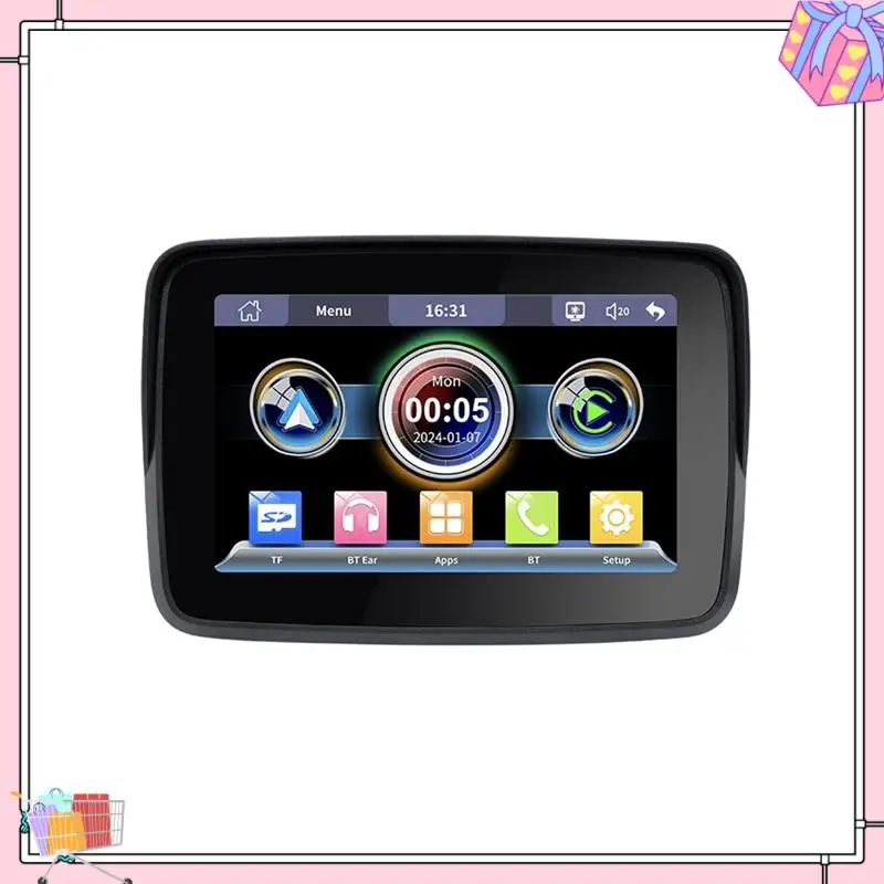 

A77T-5 Inch Motorcycle Waterproof Display Motorcycle Wireless Carplay Android Auto 1Set