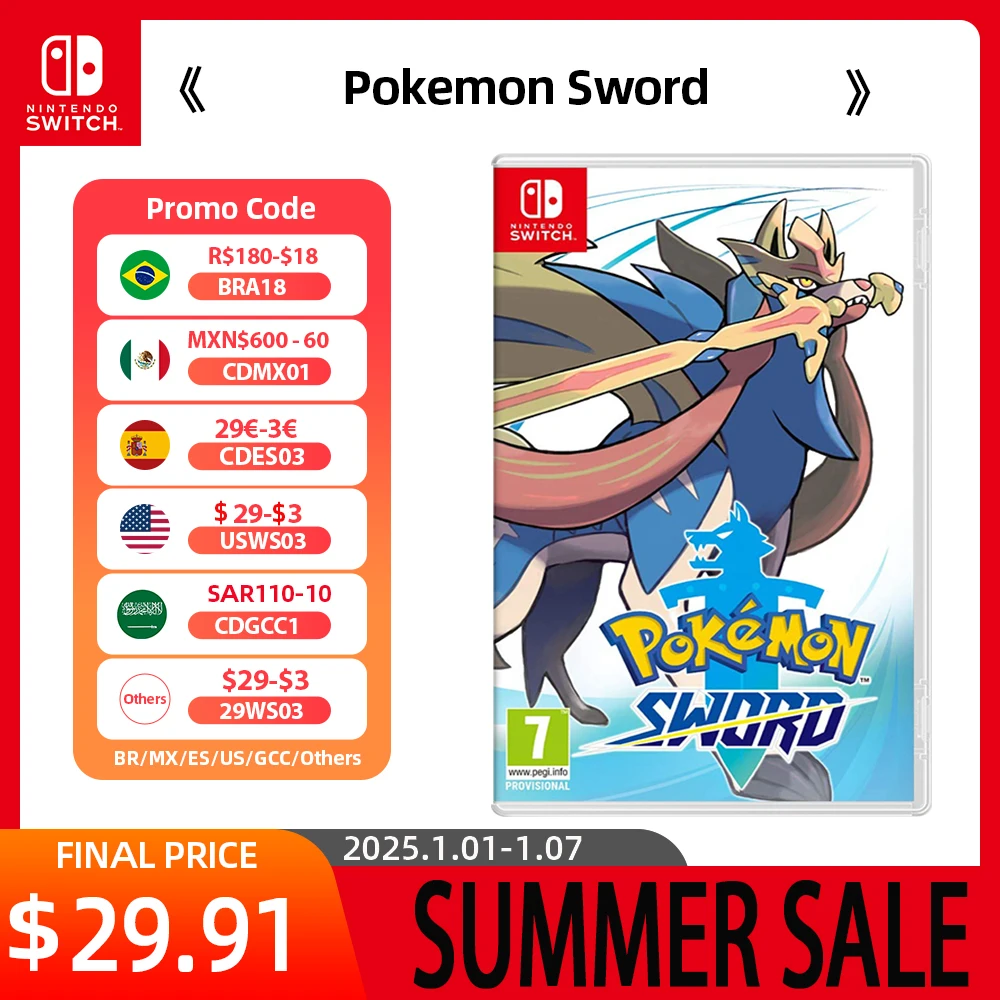 Nintendo Switch Game -Pokemon Sword - 100% Original Physical Game Card RPG Genre for Switch OLED Lite Game Console