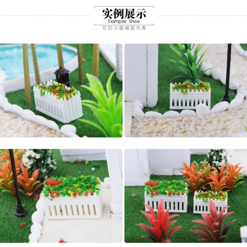 12 Stuks 1:50 1:75 1:100 1:150 Schaal Bloem Potplant Bloembed Tuin Landschap Spoorweg Grens Miniatuur Landschap Accessoires