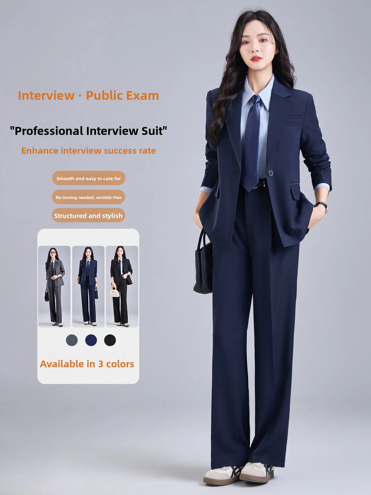 Elegant Women's Suit Set for Teacher Certification Defense And Job Interviews Lightweight Polyester Fiber Long Sleeve Formal ...