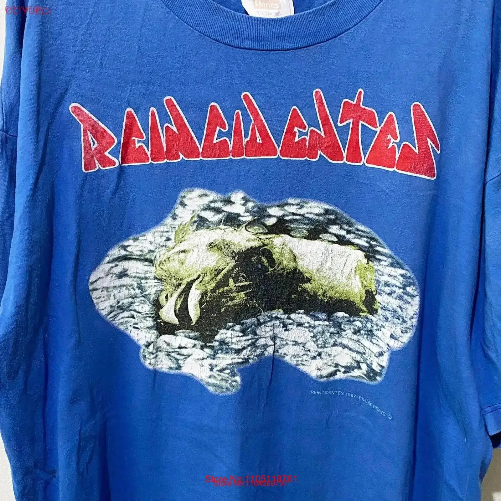Vintage 1997 Reincidentes Band T Shirt Size XL vintage Washed Unisex Comfortable fashion Casual Stylish Slightly Breathable