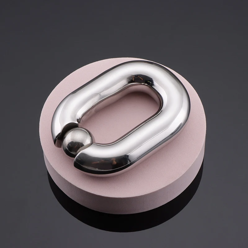 2 Size Stainless Steel Penis Lock Cock Ring With Remove Beads Heavy Duty Weight Male Metal Ball Stretcher Scrotum Delay Sex Toys