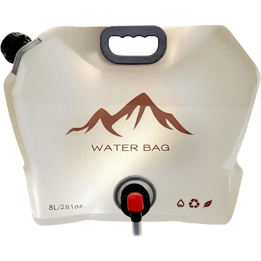 

Складной кувшин для воды на 2 галлона, портативная сумка для кемпинга с герметичным краном, прочный складной контейнер для воды без BPA, 8 л для пеших прогулок
