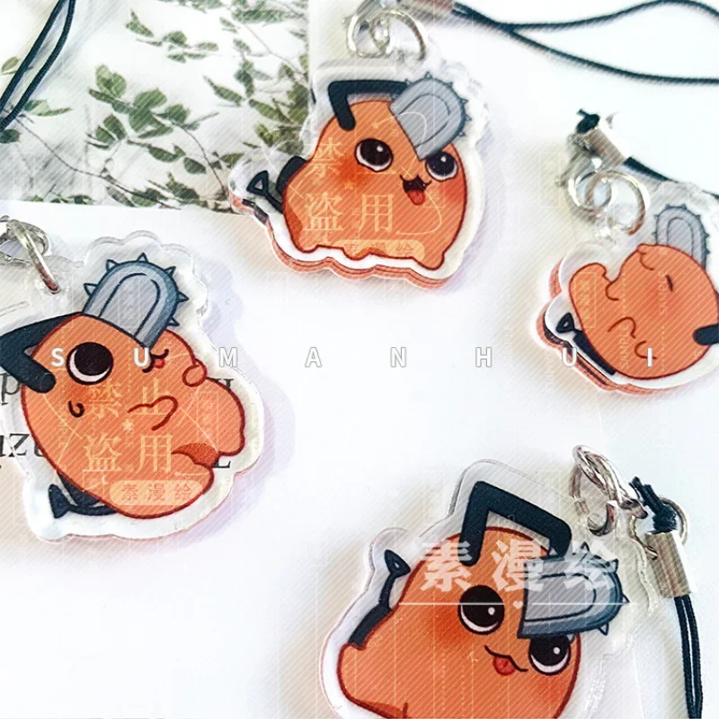 Anime Chainsaw Man Pochita Keychain Acrylic Pochita demon Keychains Key Cover Chain Keyring Jewelry Accessories Gifts wholesale