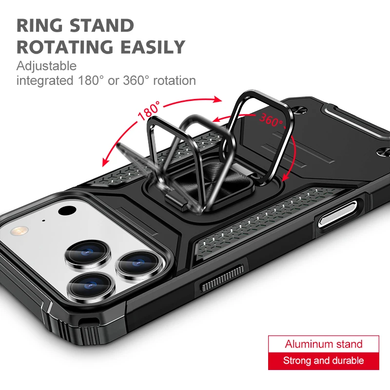 Funda de moda con soporte de anillo y soporte para Iphone 17 Pro Max 17 Air Iphone17, funda para teléfono móvil de doble capa para iphone 17