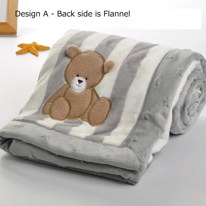 Coperta per bambini del fumetto addensare flanella a doppio strato busta calda Swaddle passeggino morbido avvolgere biancheria da letto per bambini