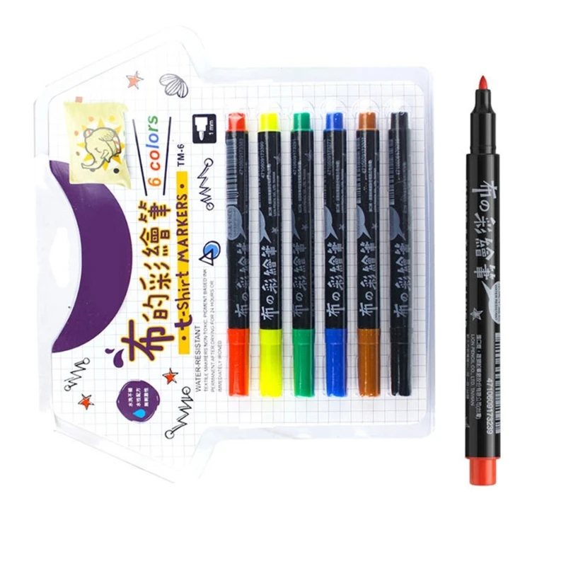 ปากกามาร์กเกอร์ศิลปะผ้าสำหรับเสื้อผ้า ปากกาเพ้นท์ผ้ากันน้ำแบบปลายสองด้าน