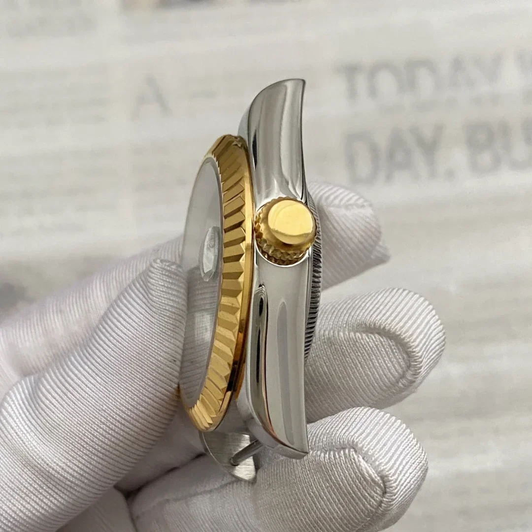 39 36 มม.NH35 กรณี 8215 SUB เหล็ก Sapphire แก้วสแตนเลสสตีลเหมาะสําหรับ Seiko NH35 การเคลื่อนไหว Electroplate สไตล์ใหม่