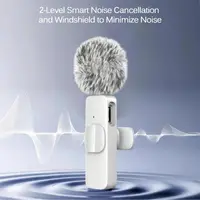 Micrófono Lavalier Inalámbrico Mini con Cancelación de Ruido para iPhone/Android USB-C, Grabación de Video, Podcast y Vlog