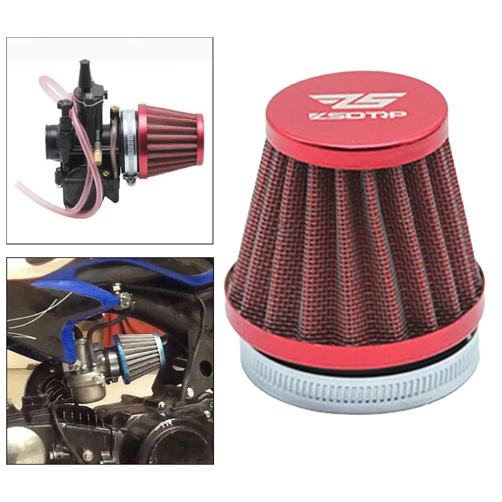 

Motorcycle Air Filter Durable Direct Replaces Premium 35mm / 42mm / 50mm / 58mm Intake Mushroom Head Cleaner for Motorbikes