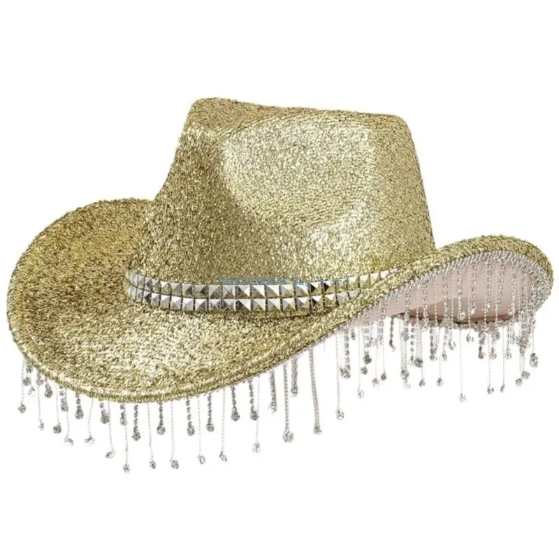 340D Glittering Powder Fedoras Carnivals Party Top Caps for Various Occasion All Ages