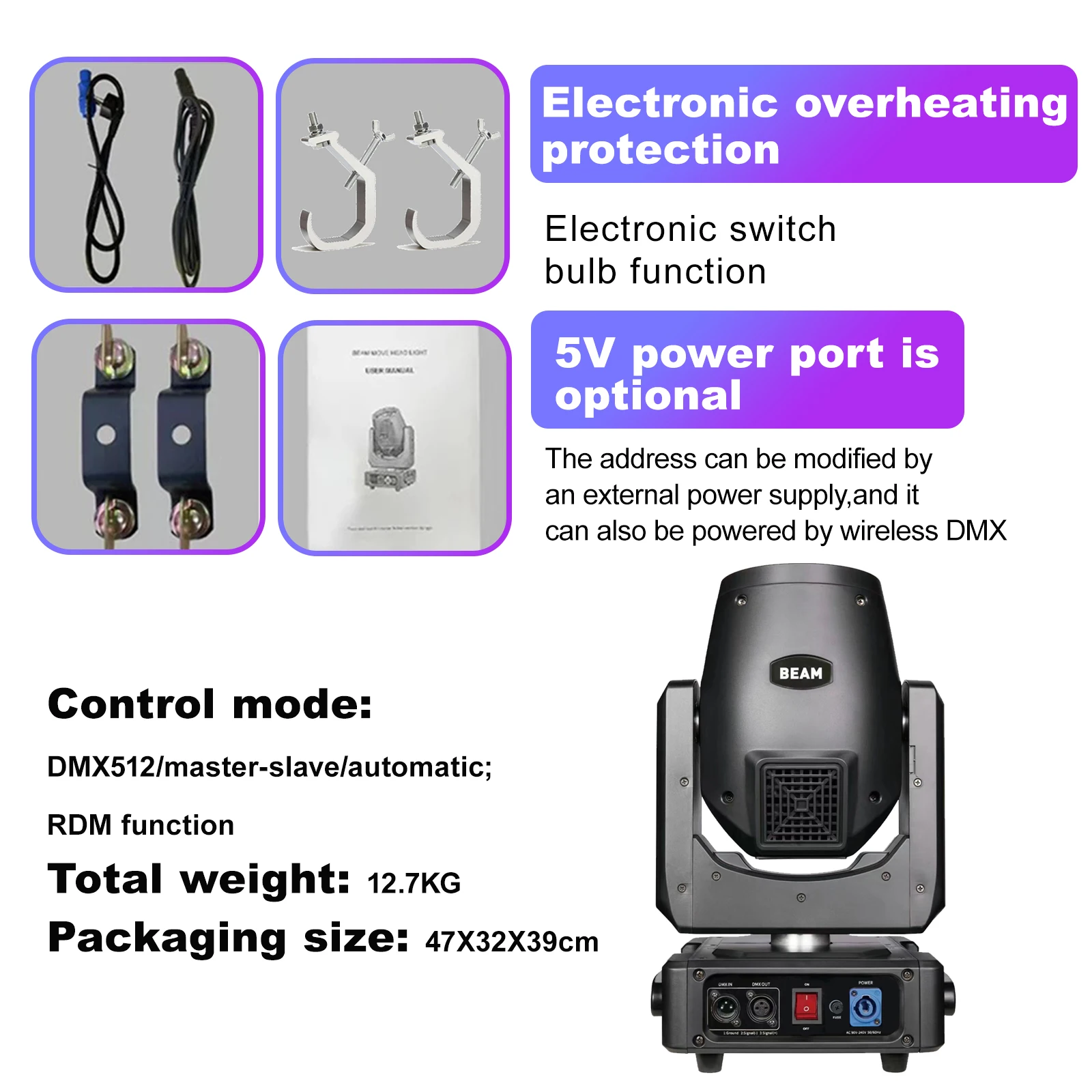 Polet 250 واط لمبات ضوء 8r شعاع تتحرك رئيس ضوء شاربي مرحلة صغيرة عرض الأزياء الزفاف DJ نادي الحفلات مهرجان الموسيقى djlighting #6