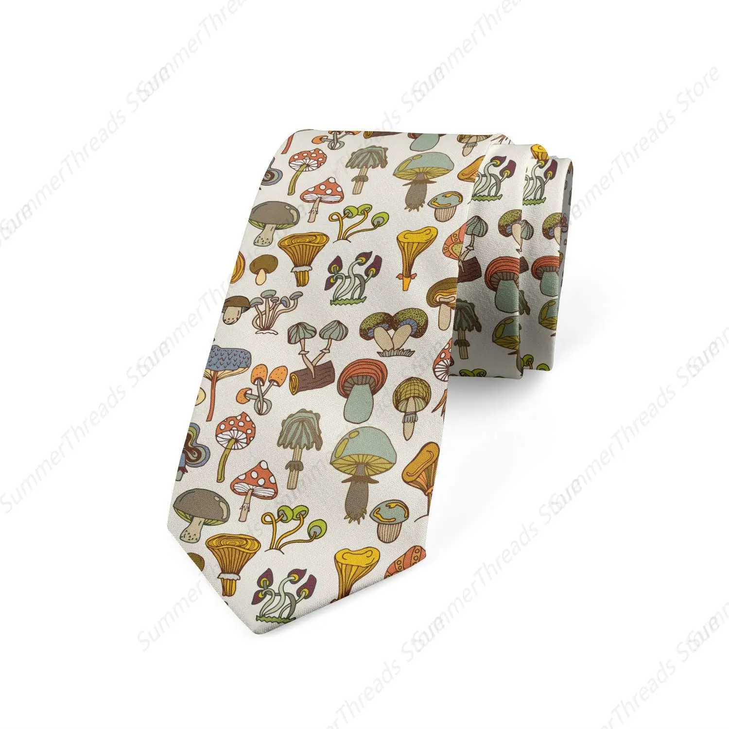 

Men's Tie, Cartoon Mushroom Pattern White Multicolor Ties