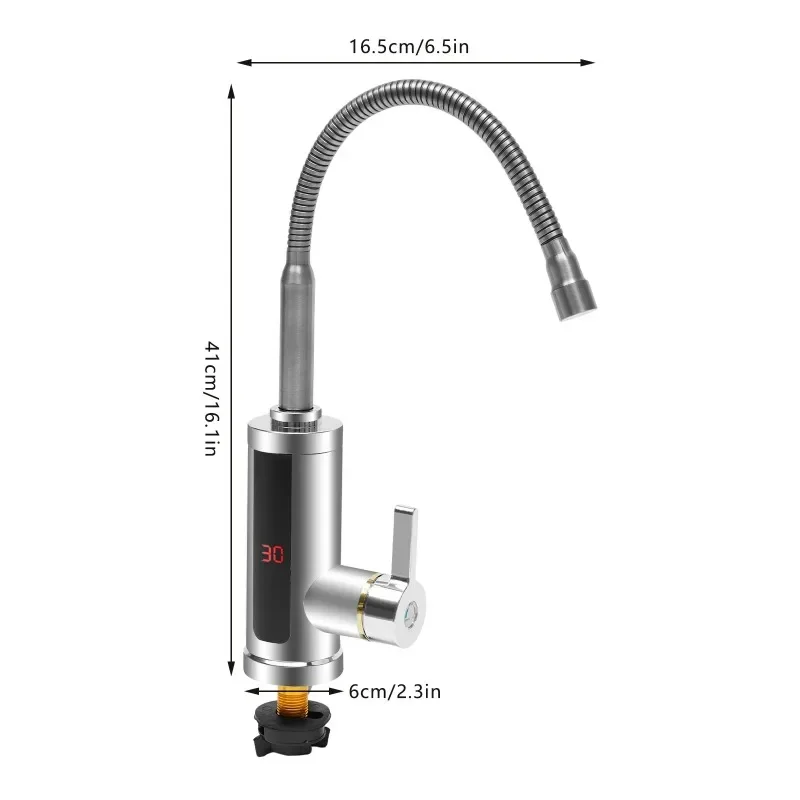 3000W Instant Electric LCD Faucet Instant Tap 360° Fast Heater Heating Hot/Cold Water Supply for Bathroom Kitchen