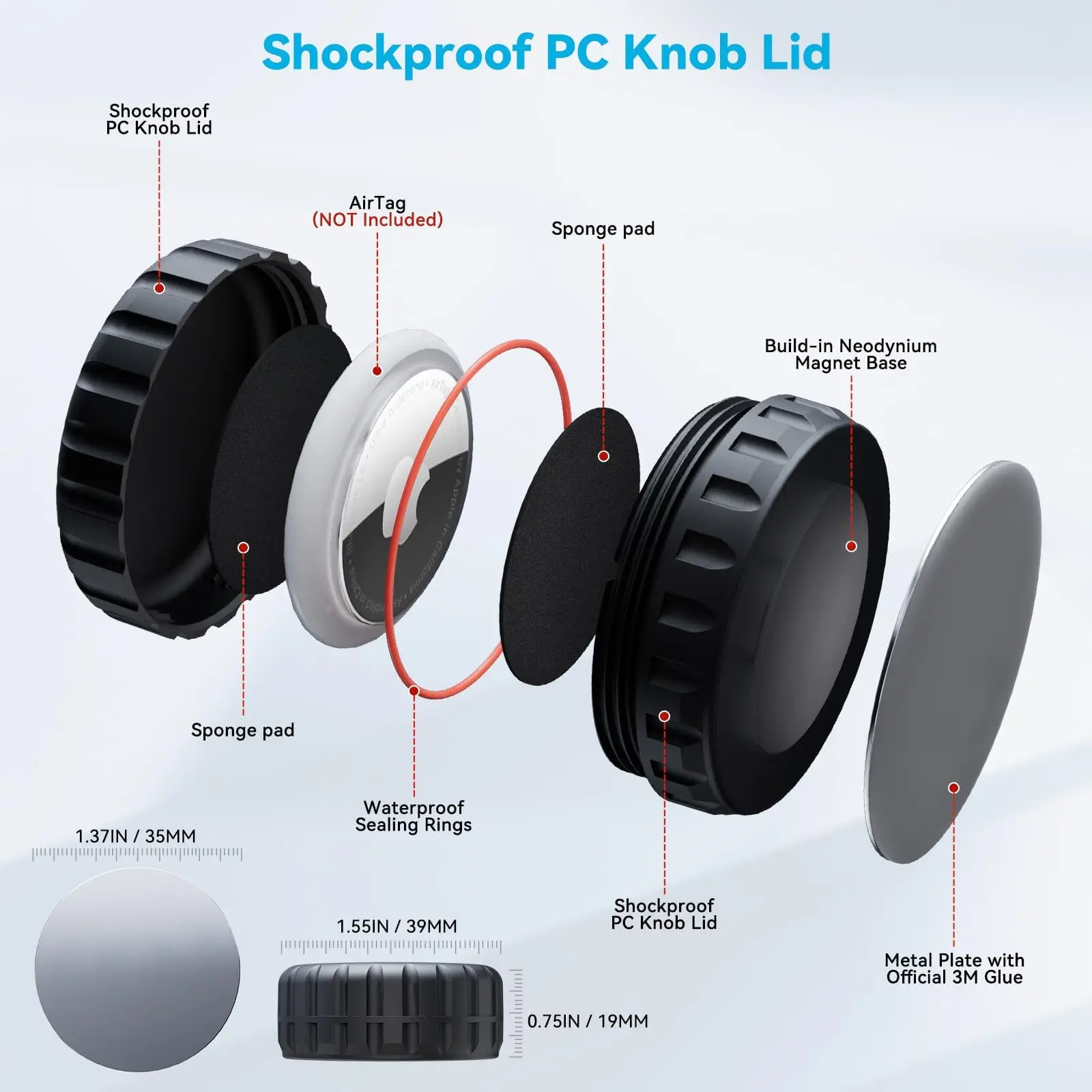 حافظة مغناطيسية قوية للغاية لسيارة AirTag Bike، حامل جهاز تعقب GPS مخفي، غطاء حماية مقاوم للماء ومضاد للصدمات لعلامة الهواء #6