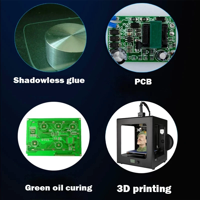 Imagem -06 - Lâmpada de Cura Gel Ultravioleta Led uv Máquina de Óleo Verde Tinta de Vidro Tela de Seda Resina de Impressora 3d Cura Faça Você Mesmo 390 nm 405nm 720w