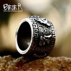 BEIER 2024 New Arrival Stainless Steel Men's Pendant Buddhist Rune Pendant Round Choker Religious Jewelry Wholesale