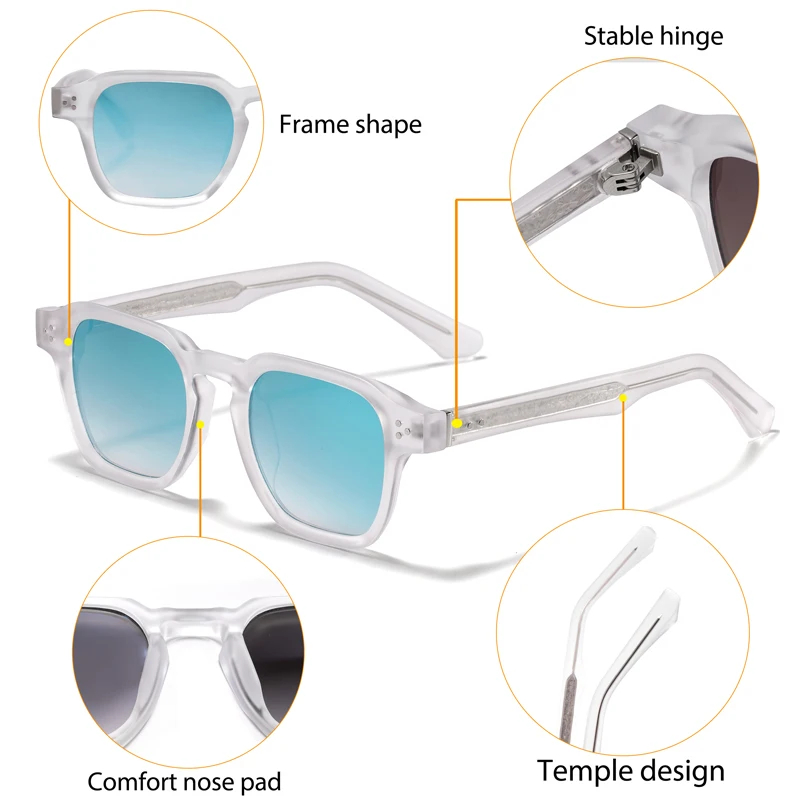 CATERSIDE Modische Trendige Eckige Sonnenbrille für Männer und Frauen mit Kern-Einsatz-Bügel Luxusmarke Sonnenbrillen für Reisen, Strand, Party, Festival, Geschenke – Detail 5