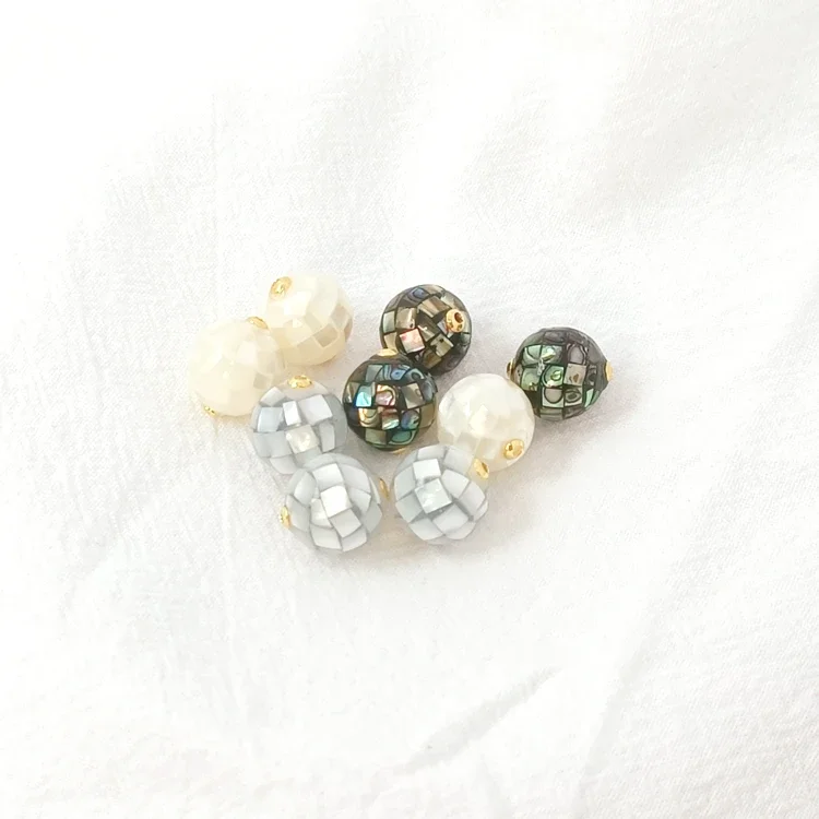 1 Piece Fashionable Irregular Sticking Shell Ball Beads Handmade DIY Necklace Semi Finished Beaded 12mm Accessories Materials