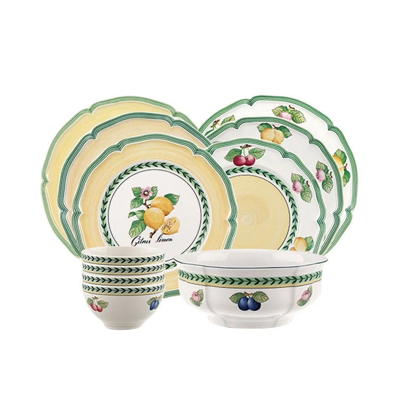

Imported French Garden Classic European Dishes and Plates Porcelain Dopamine Tableware