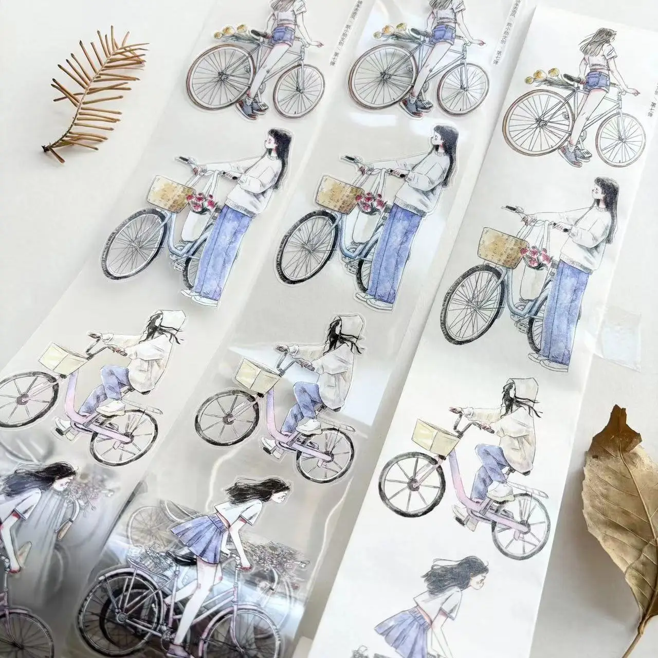 شريط مجلة فتاة لطيف لركوب الدراجة من Kai Xiaoxun Go/واشي/حيوان أليف/غير لامع/قطع قوالب #4