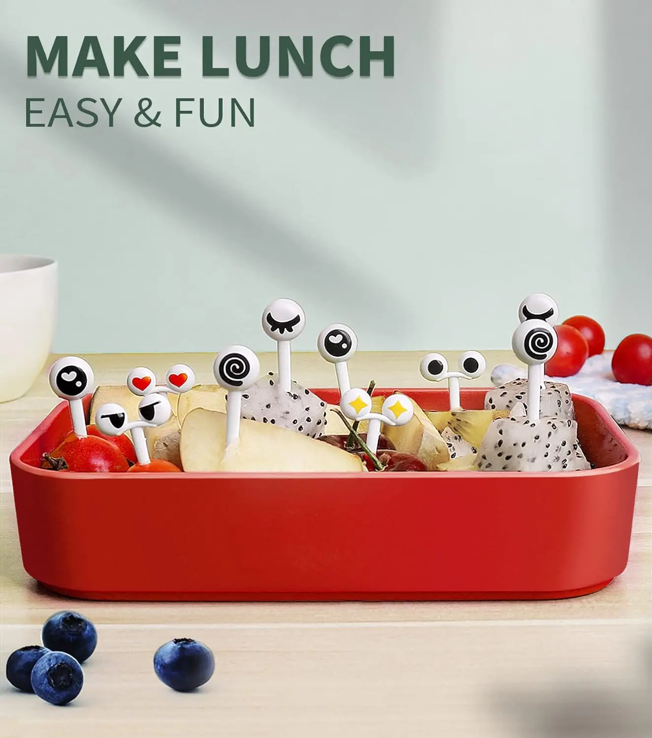 Mini-Frucht-Lebensmittel-Picks für Schulkinder, Kinder, Bento-Lunchbox, Zubehör, niedliches Cartoon-Tier, Bär, Zahnstocher-Set – Detail 10