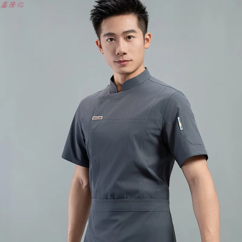 Uniforme de Chef d'hôtel, Restaurant occidental Steakhouse, vêtements de travail d'été à manches courtes, vêtements de Chef de boulanger de cantine