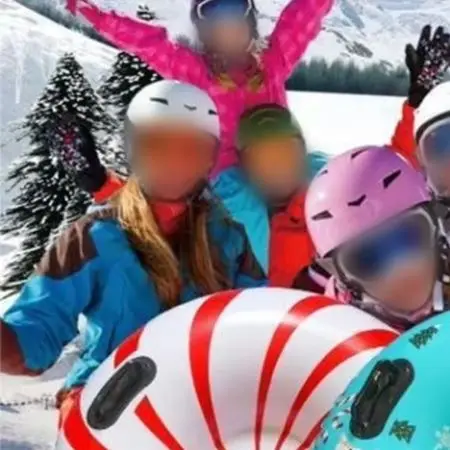 Sturdy PVC Inflatable Snow Tube 90cm with Integrated Handles for Controlled Snow Tubing and Cold Weather Fun Sturdy
