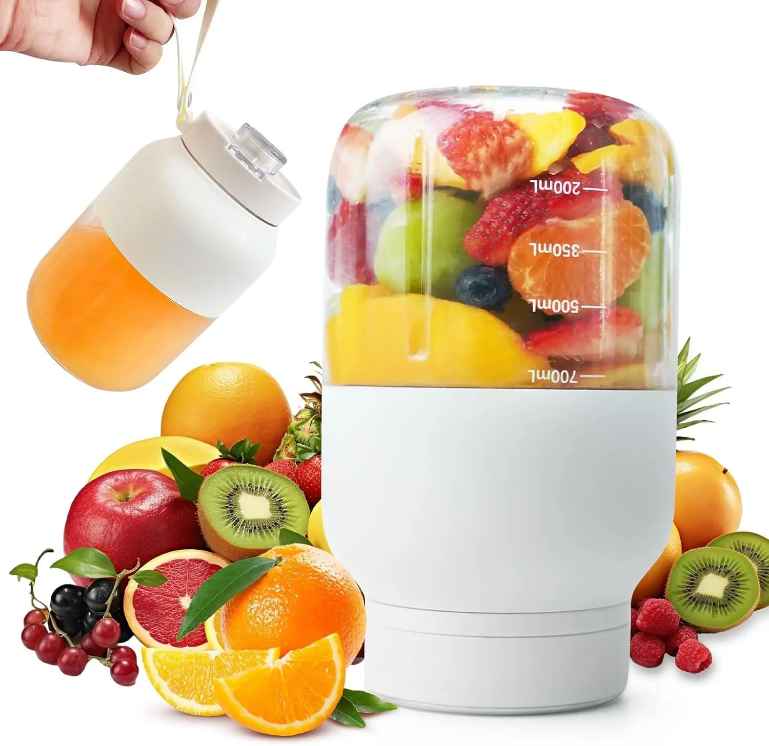 Portable Blender, 700ml Mini Wireless Personal Cup, USB Rechargeable, For Smoothies And Shakes, 18 Blades, Compact