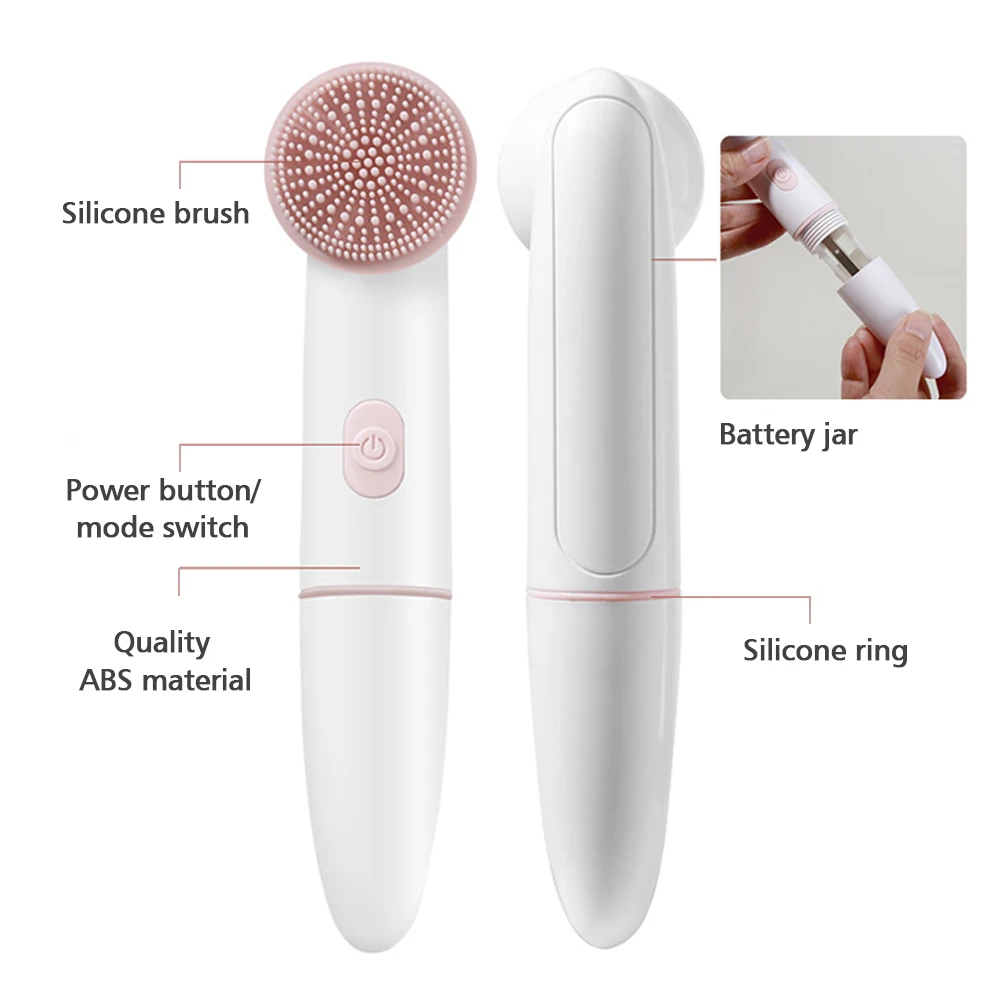 Electric Facial Cleansing Brush Silicone Rotating Face Brush Deep Cleaning Skin Peeling Cleanser Facial Clean Brush