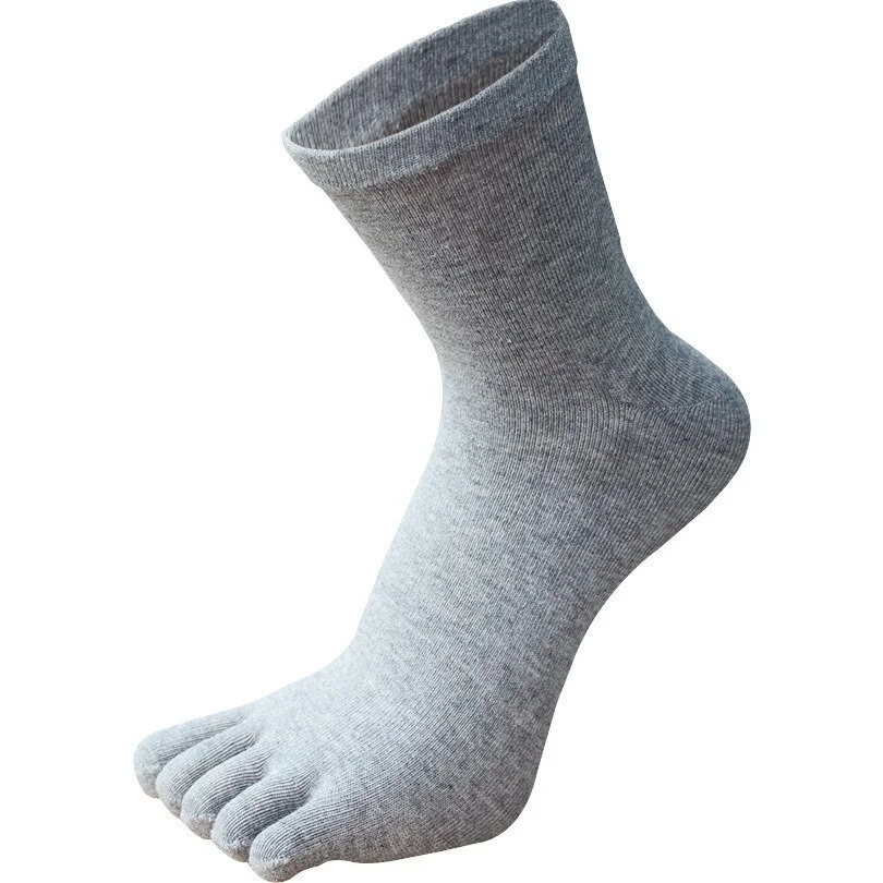 5 Paar Zehensocken, Crew-Socken für Männer und Frauen, fünf Finger-Socken, atmungsaktive Baumwollsocken, Sport, Laufen, einfarbig als Geburtstagsgeschenk