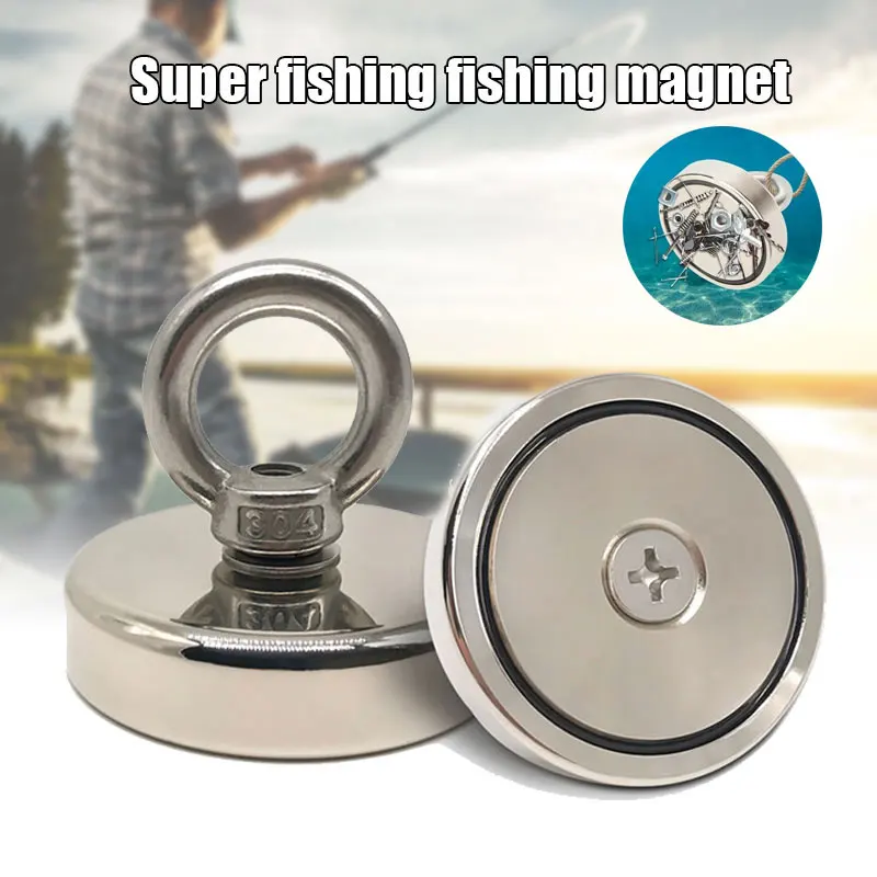 Powerful Strong Neodymium Fishing Magnets Super Power Salvage Search Magnetic Hook Sea Fishing Rare Earth Magnets Salvage Rings