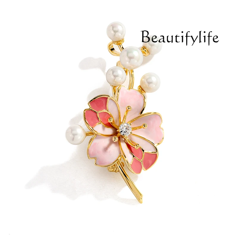 Flower brooch high-end women's atmosphere luxury personalized sweater suit accessories corsage pin