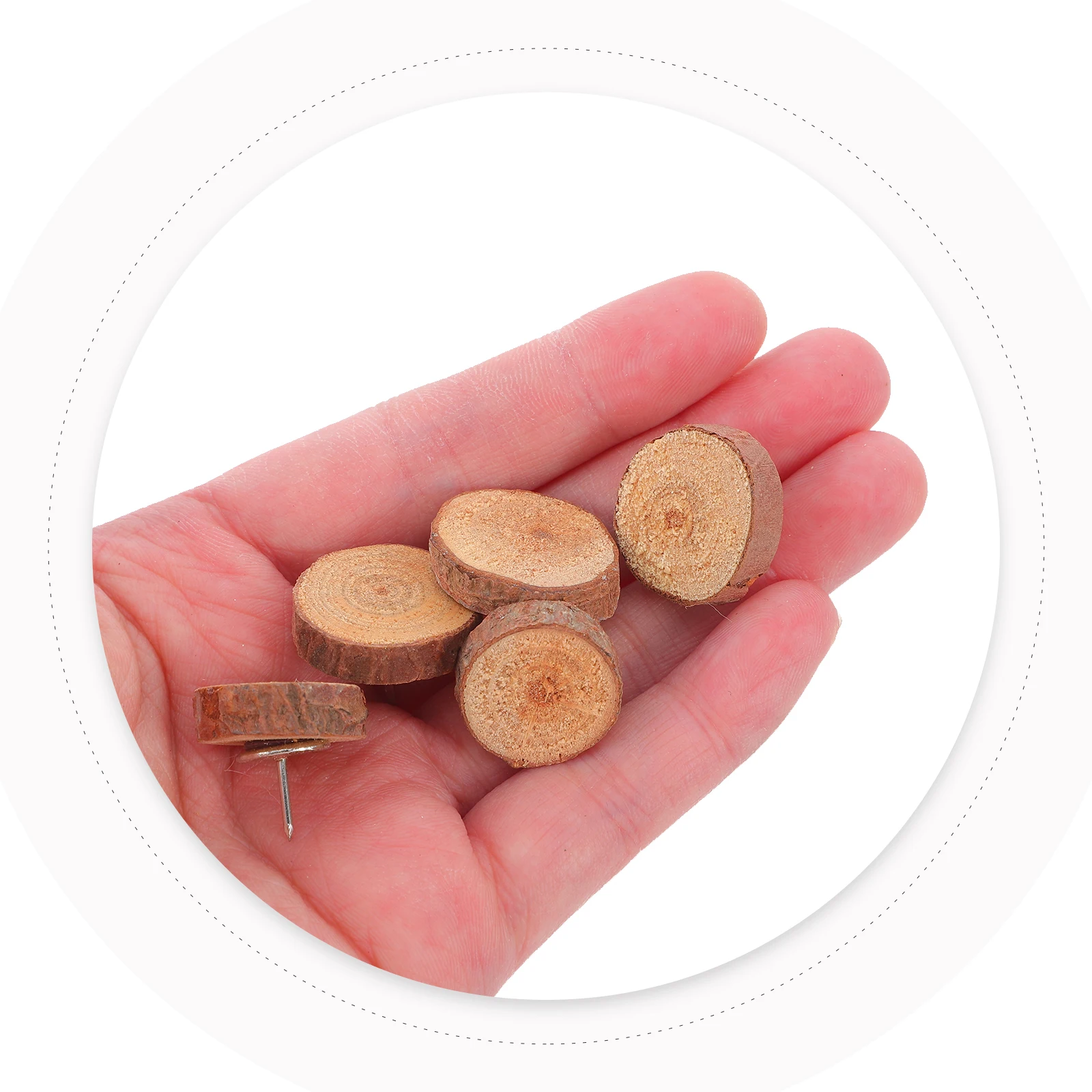 80Pcs Wood Push Pin Set Natural Bulletin Board Tacks for Drawing Boards Map Projects Notes Holding Office School Decoration Use