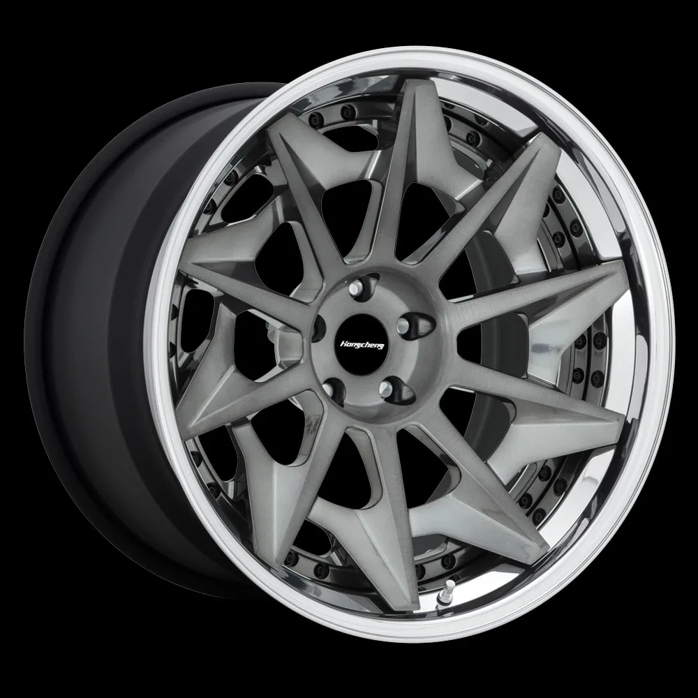 New model of 26 Custom Car Wheels 3 Piece 18 19 20 21 22 23 24 Inch 5x130 Polished Grey Brushed Aluminum Alloy Car Wheels for  C