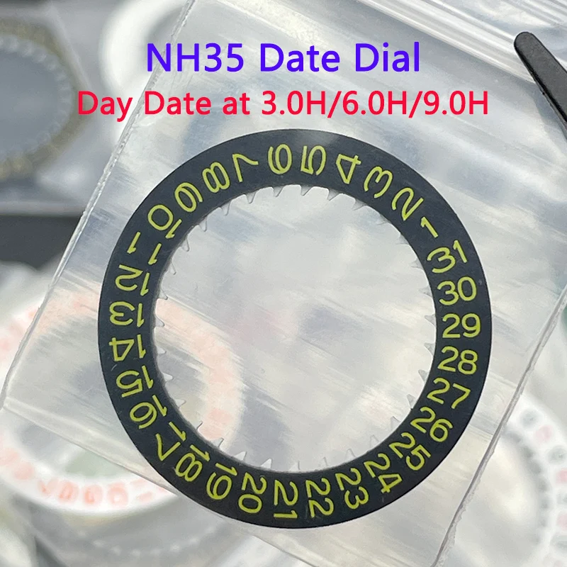 NH35 Date Wheel NH36 Date Dial Watch Calendar Disc for NH35 NH34 4R35 4R36 Crown 3H 6H 9H Clock Day Disc Watch Movement Parts