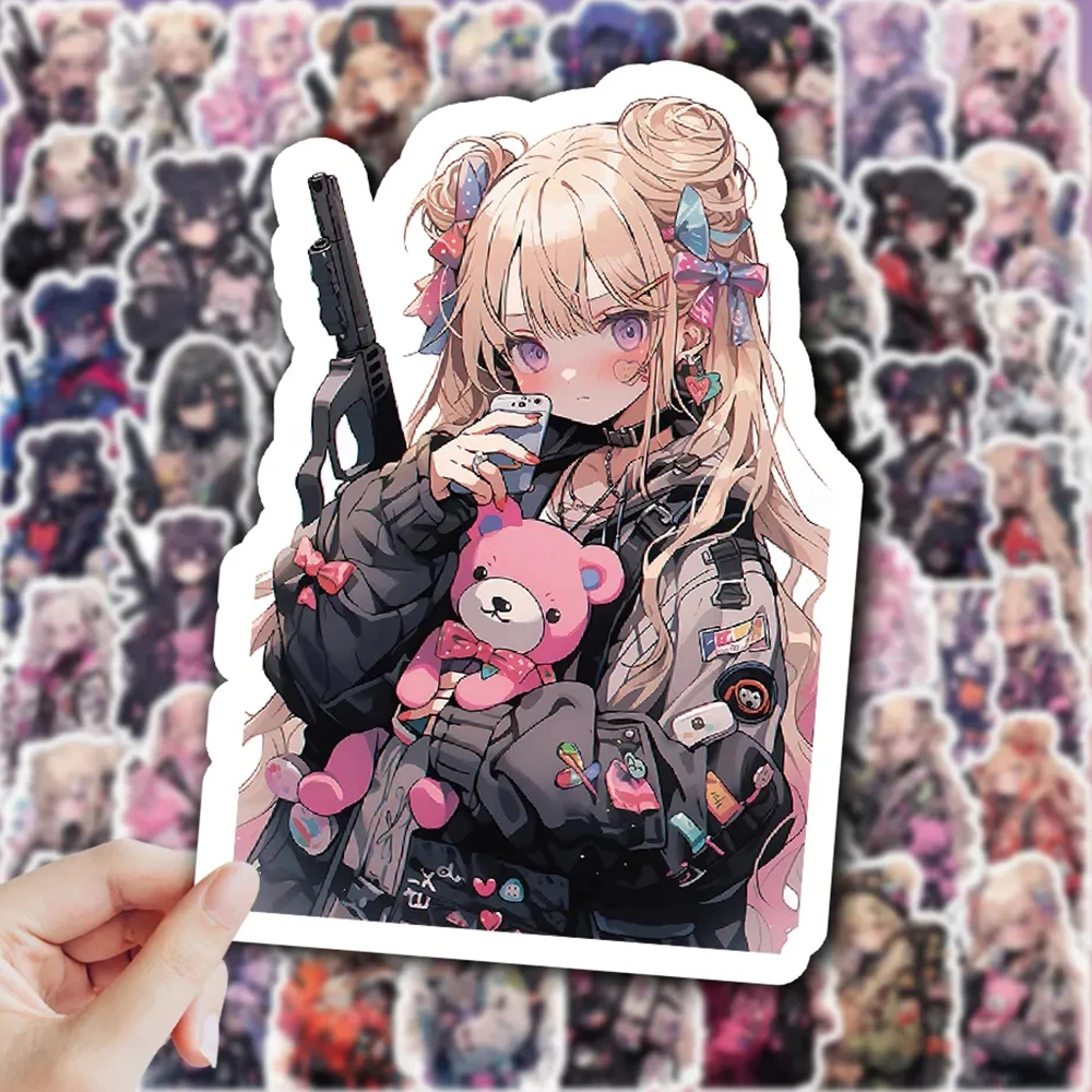 10/30/60PCS Anime Beautiful Girl Bear Killer Cool Sticker DIY Phone Laptop Luggage Skateboard Graffiti Decals Fun for Kid Toy