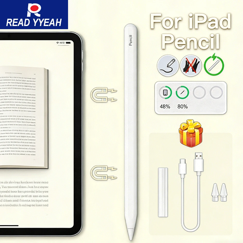 

Stylus Pen For Apple Pencil 2 Wireless Charging iPad 10 11 A16 2025 Pro 13 12.9 11 Air 4 5 Mini 6 7 for iPad Tilt Palm Rejection