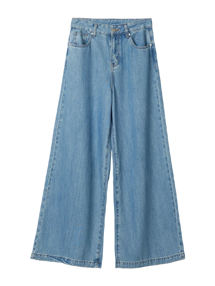 

RUGOSAM Loose Straight Leg Jeans Spring 2024 Drapey Denim High Waist Cotton Pants Women's Fashion Spring Collection