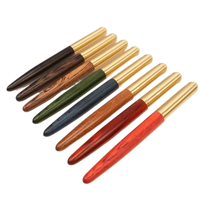 

9 Natural Wood Fountain Pen Metal Pen Hand-made Writing Wood Fountain Pen Business Office School Supplies Student Stationery