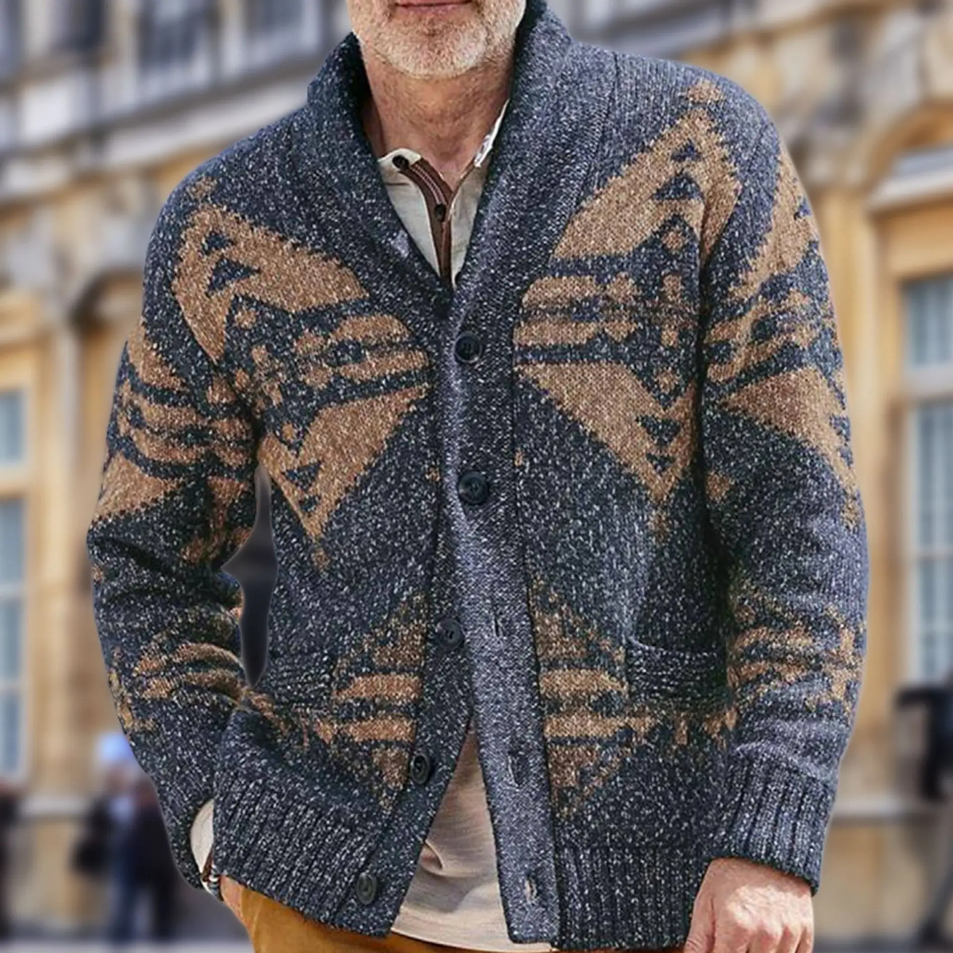 

Ретро-вязаный свитер для мужчин, осенне-зимняя повседневная универсальная верхняя одежда SY0088, импортный трикотаж, модный молодежный стиль