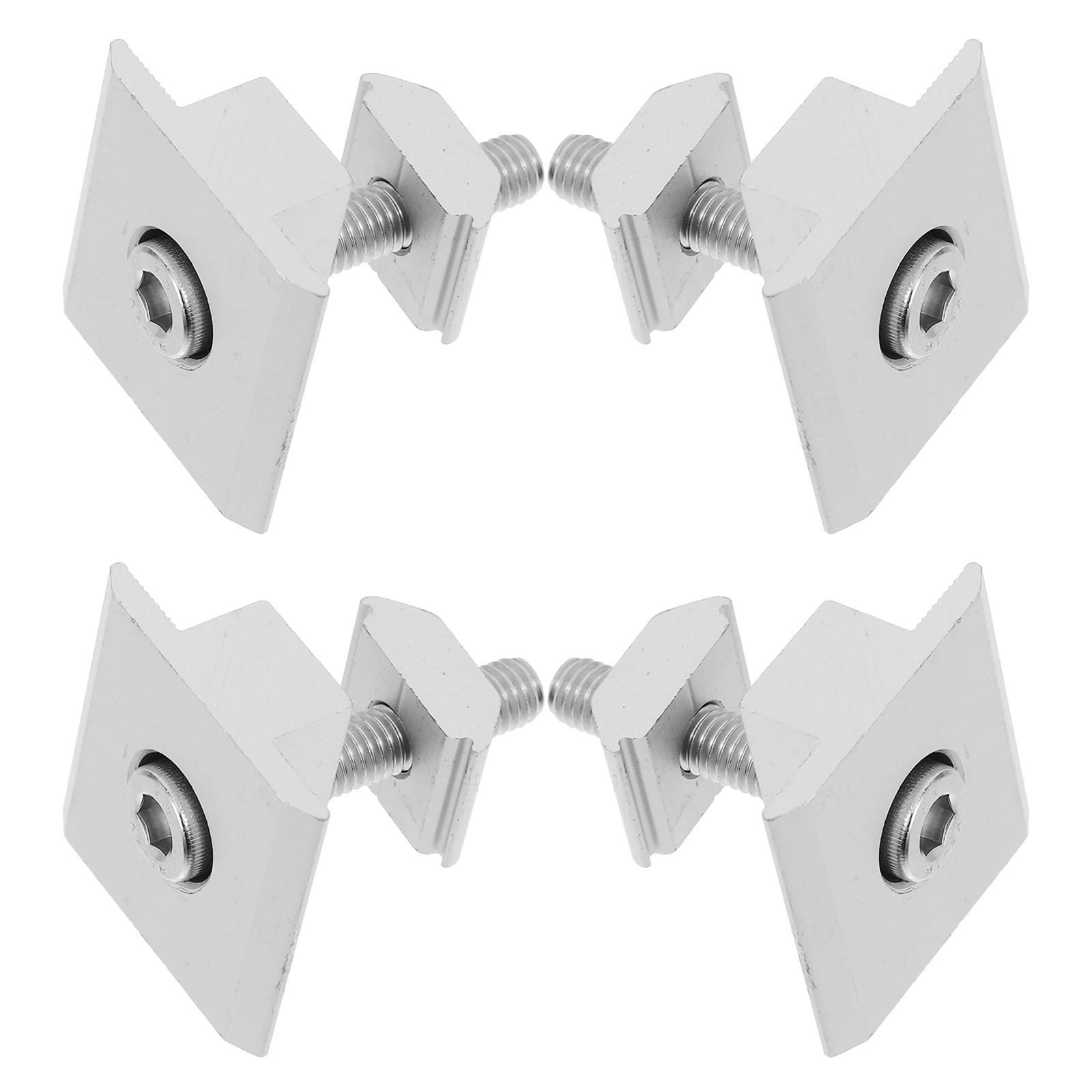 

4Pcs Solar Panel Mount Mid Clamps Aluminum Alloy Hex Socket Cap Bolts Spring Washer for Outdoor Solar Panel Installation